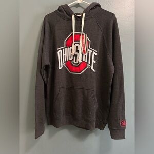 Ohio State Buckeyes NCAA Tribute Gray Fleece Hoodie Embroidered Logo Size Medium